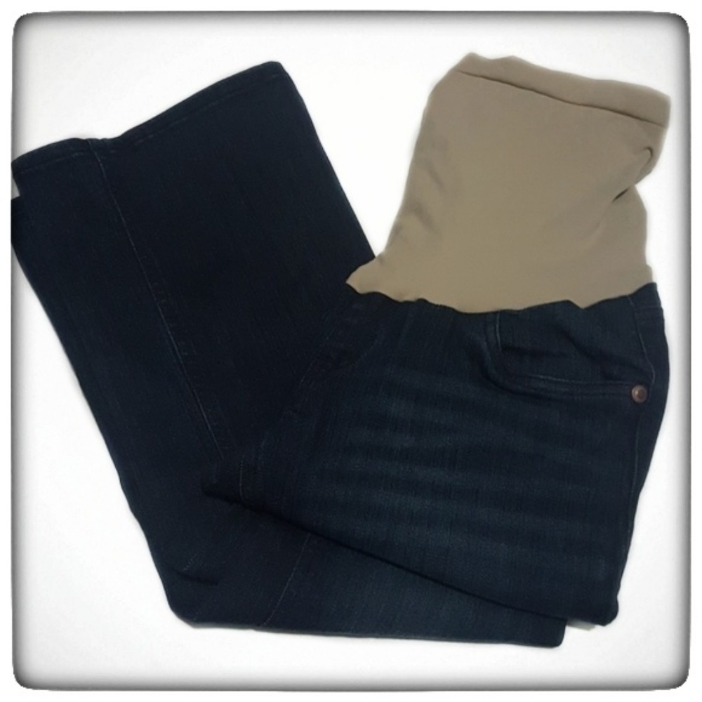 Oh Baby Motherhood Dark Wash Flared Jeans-Small